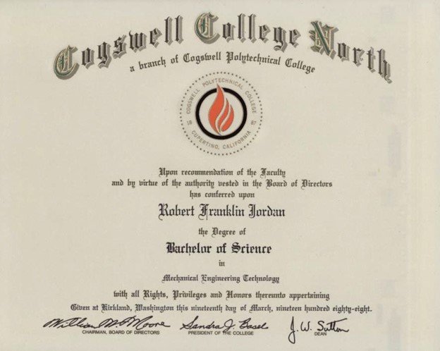 Bachelor of Science diploma, Mechanical Engineering Technology