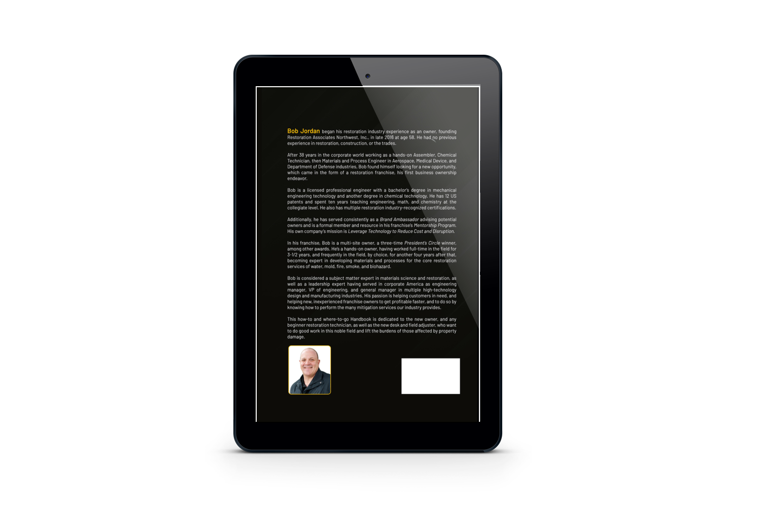 The Mitigation Handbook eBook interior with author biography