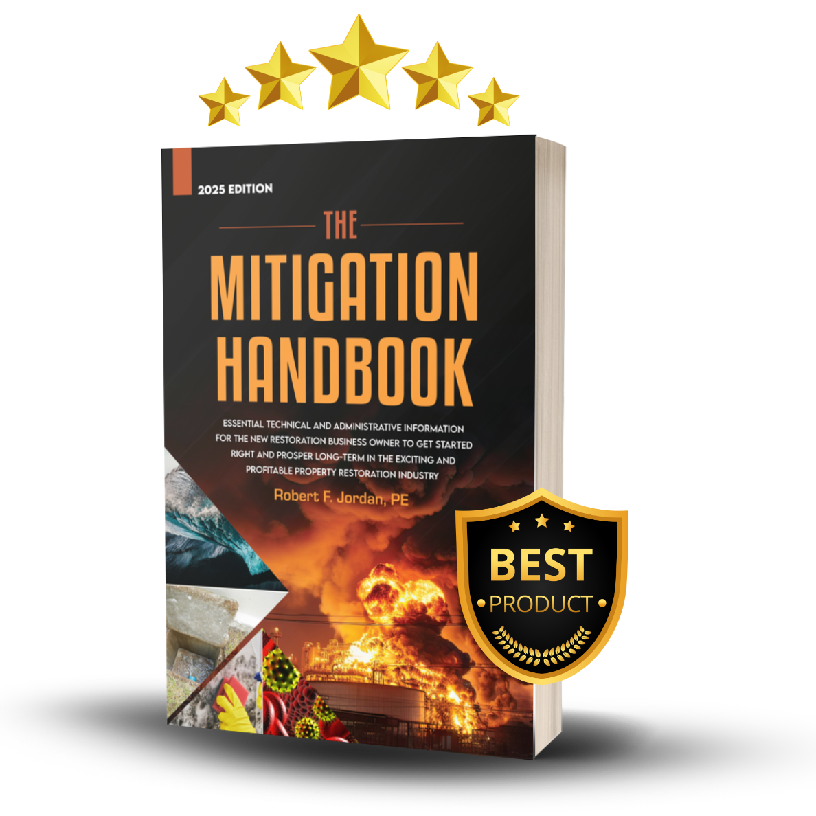 The Mitigation Handbook hardcover cover mockup