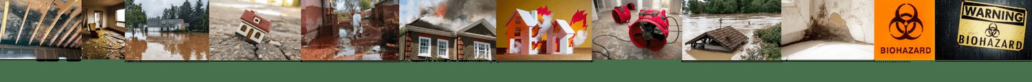 Fire, water, mold, and biohazard restoration scenes